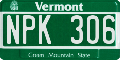 VT license plate NPK306