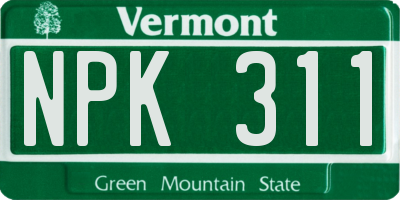 VT license plate NPK311
