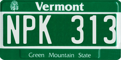 VT license plate NPK313