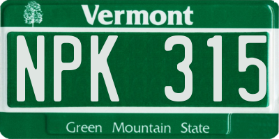 VT license plate NPK315