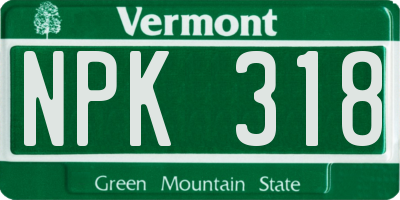 VT license plate NPK318