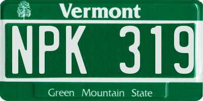 VT license plate NPK319