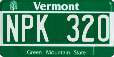 VT license plate NPK320