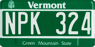 VT license plate NPK324