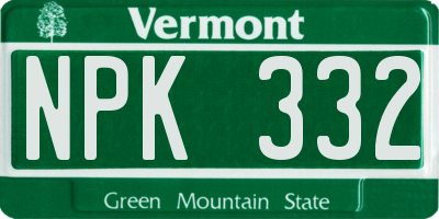 VT license plate NPK332