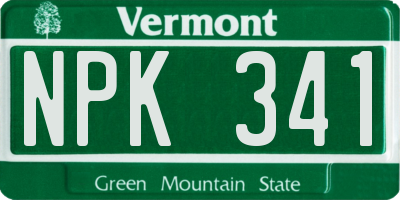 VT license plate NPK341