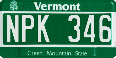 VT license plate NPK346