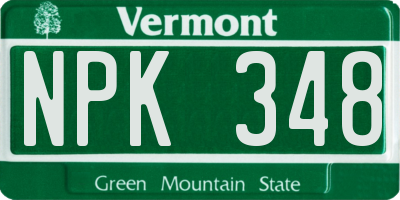 VT license plate NPK348