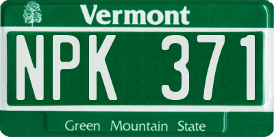VT license plate NPK371