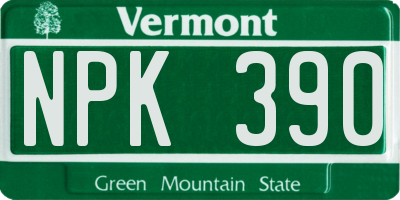 VT license plate NPK390