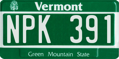 VT license plate NPK391