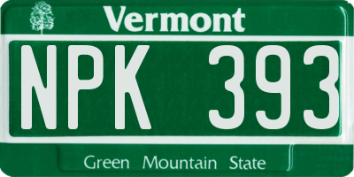 VT license plate NPK393