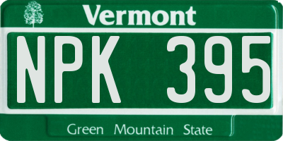 VT license plate NPK395