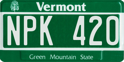 VT license plate NPK420