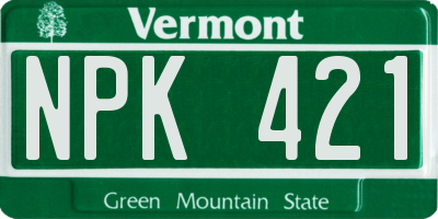 VT license plate NPK421