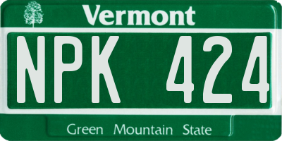 VT license plate NPK424