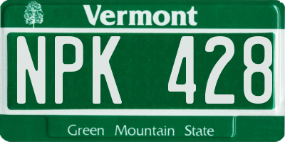 VT license plate NPK428