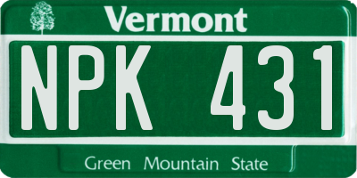 VT license plate NPK431