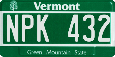 VT license plate NPK432