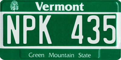 VT license plate NPK435