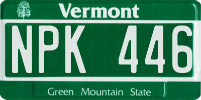 VT license plate NPK446