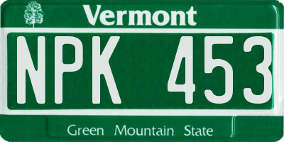 VT license plate NPK453