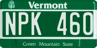 VT license plate NPK460
