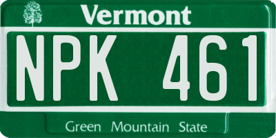 VT license plate NPK461