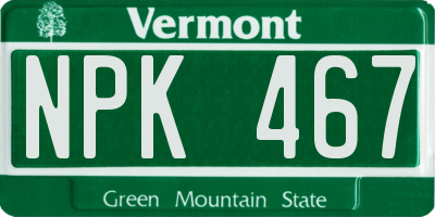 VT license plate NPK467