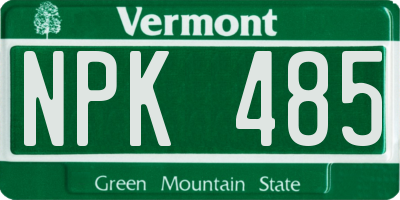 VT license plate NPK485