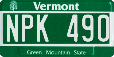 VT license plate NPK490