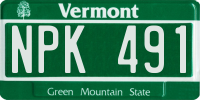 VT license plate NPK491