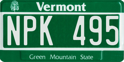 VT license plate NPK495