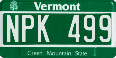 VT license plate NPK499