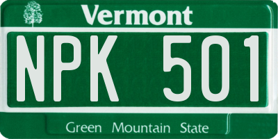 VT license plate NPK501