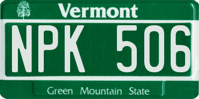VT license plate NPK506