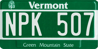 VT license plate NPK507