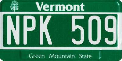VT license plate NPK509