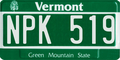 VT license plate NPK519