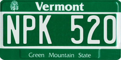 VT license plate NPK520