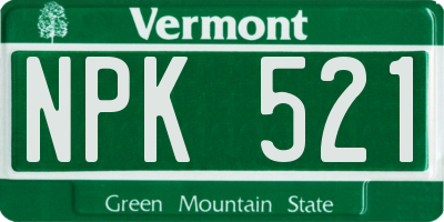 VT license plate NPK521