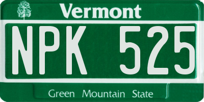 VT license plate NPK525