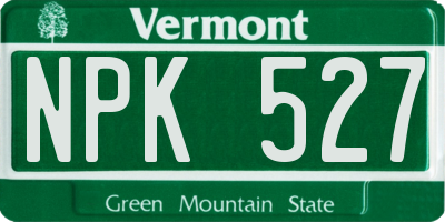 VT license plate NPK527