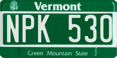 VT license plate NPK530