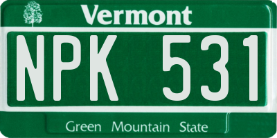 VT license plate NPK531