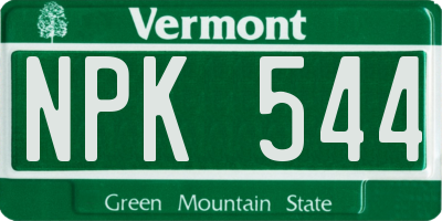 VT license plate NPK544