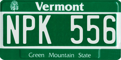 VT license plate NPK556