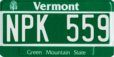 VT license plate NPK559