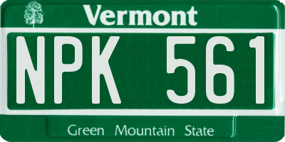 VT license plate NPK561