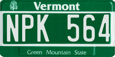 VT license plate NPK564